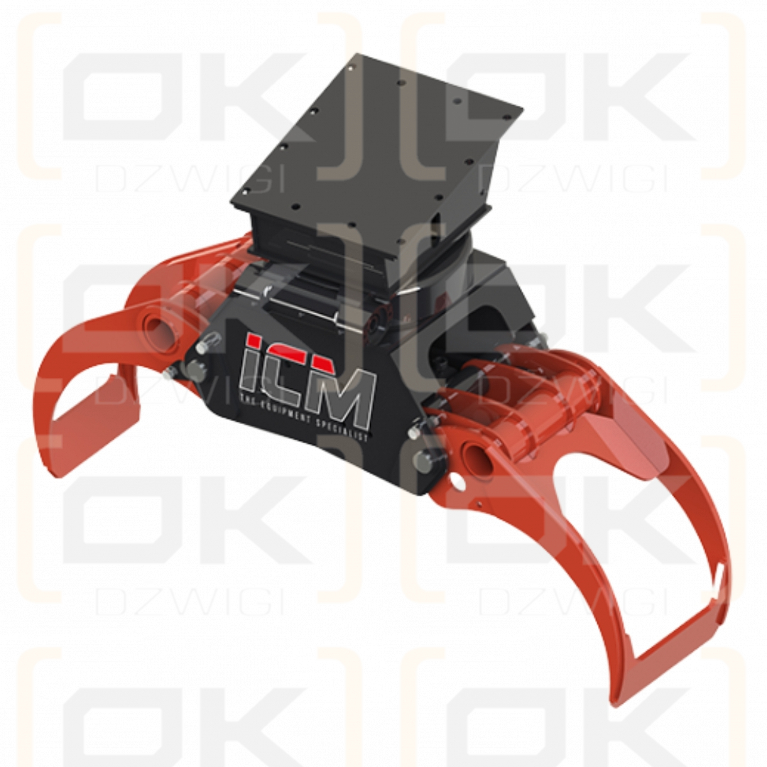 Chwytak do drewna ICM z zabudowanym rotatorem, pazury zamknięte; Max.1394mm