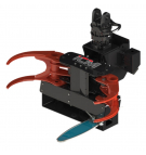 Timber gripper with chainsaw