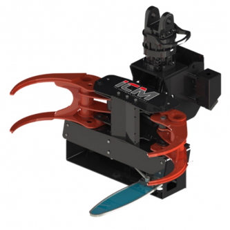 Timber gripper with chainsaw