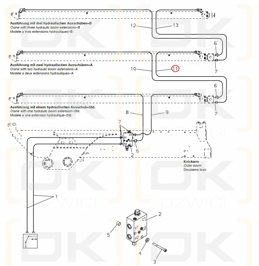 Rurka hydrauliczna Palfinger D12