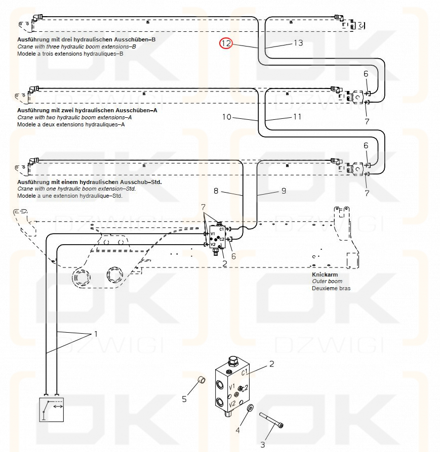 Rurka hydrauliczna Palfinger D14