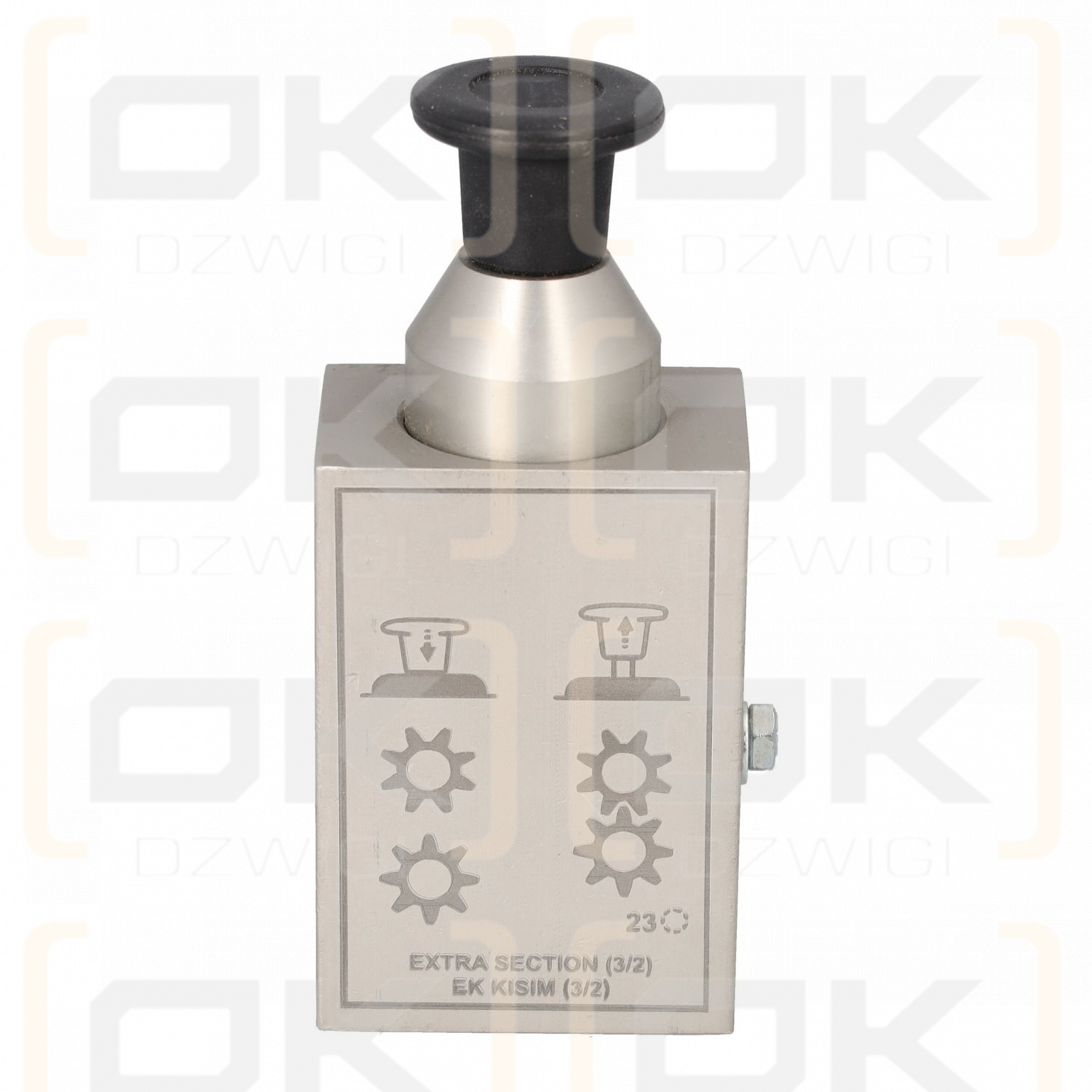 Pneumatic joystick (mushroom) engaging PTO G1/8" lower connection