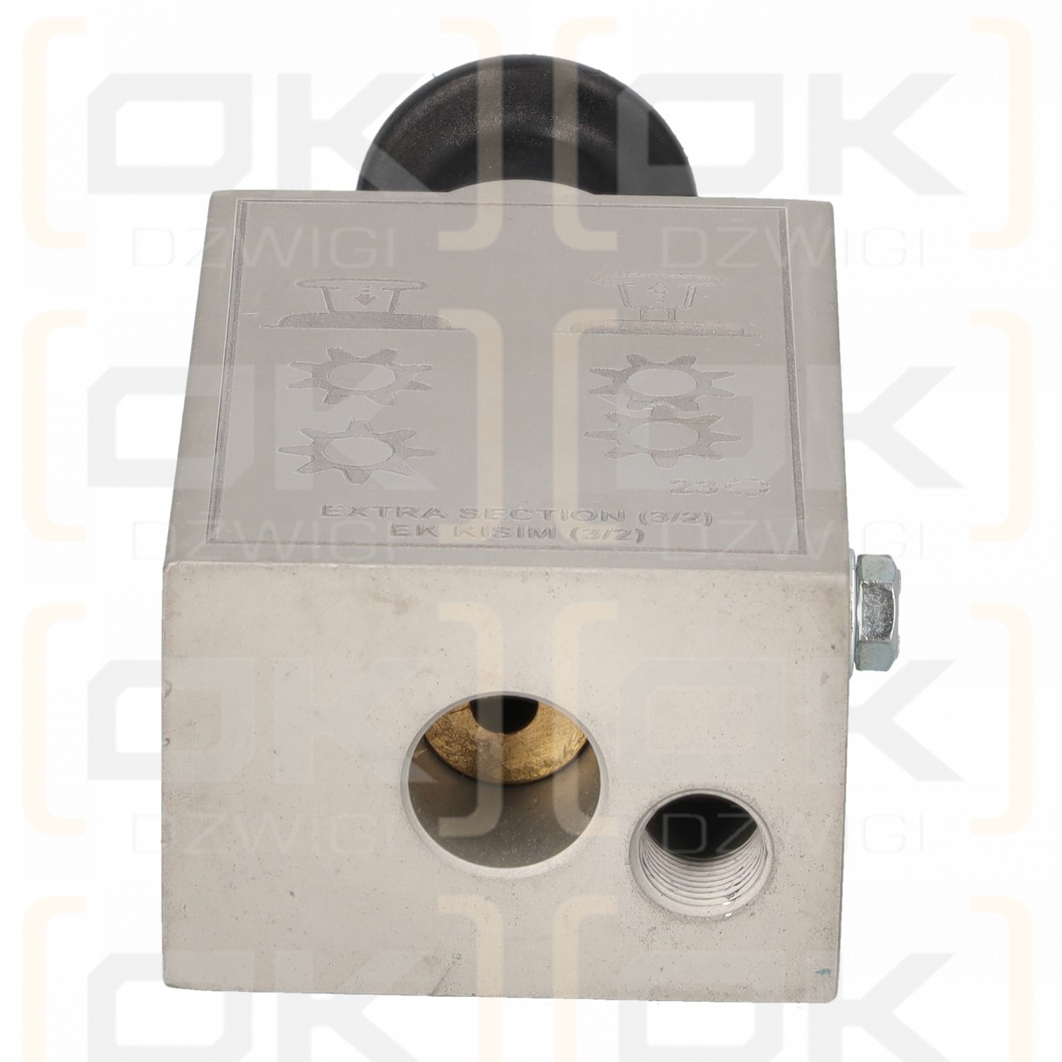 Pneumatic joystick (mushroom) engaging PTO G1/8" lower connection
