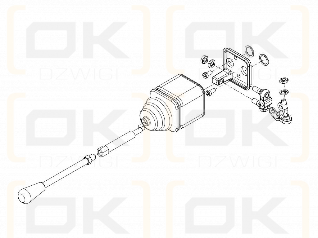 Joystick przyłączeniowy bez przycisku do rozdzielacza hydraulicznego 40L