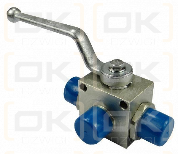 Zawór kulowy hydrauliczny 3-drożny M22x1.5 z otworami montażowymi