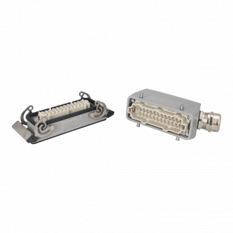 WEIDMÜLLER HDC Winkelstecker; Stecker + Buchse; HE; PIN: 24; 16A; 500V; 24+PE; HDC-KIT-HE 24.130