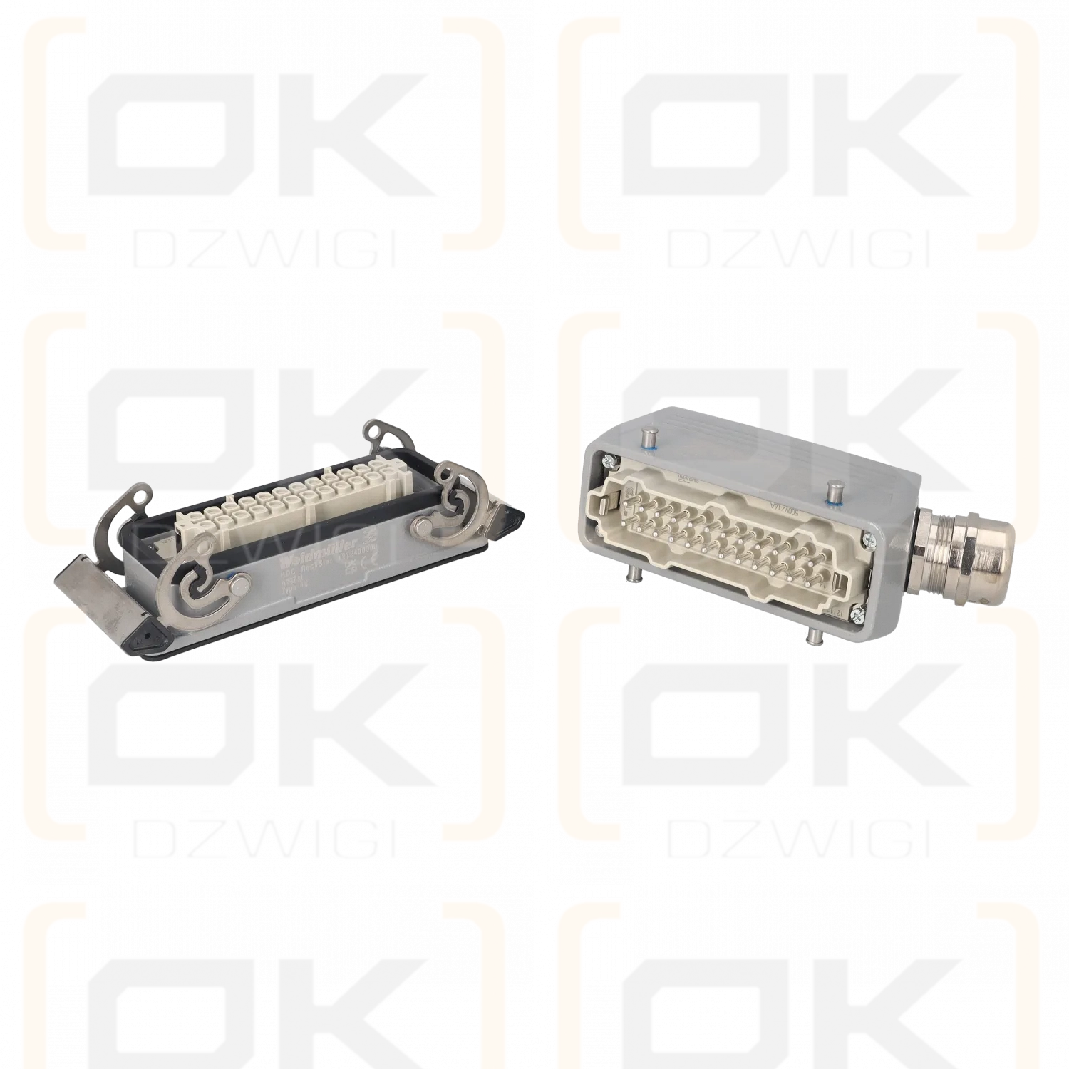 WEIDMÜLLER HDC Winkelstecker; Stecker + Buchse; HE; PIN: 24; 16A; 500V; 24+PE; HDC-KIT-HE 24.130