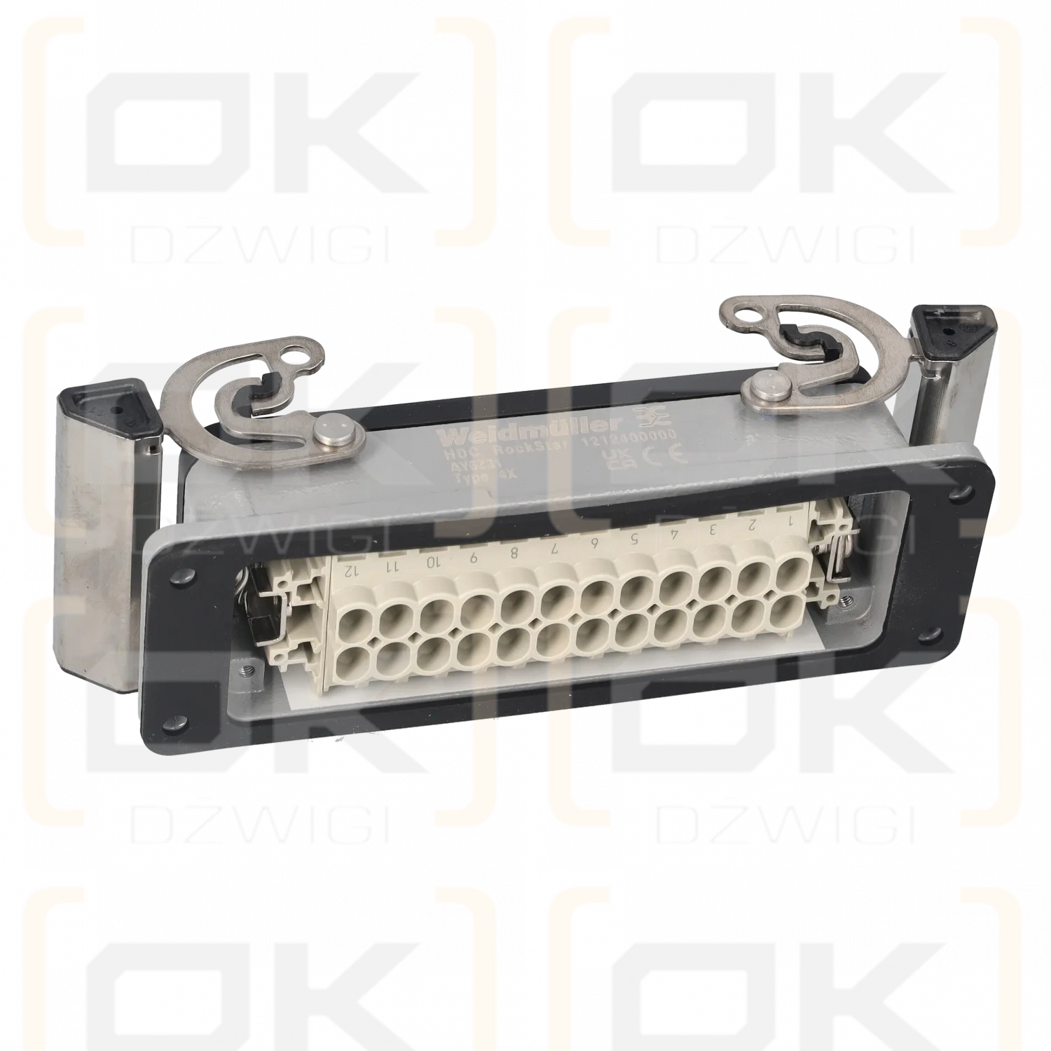 WEIDMÜLLER HDC Winkelstecker; Stecker + Buchse; HE; PIN: 24; 16A; 500V; 24+PE; HDC-KIT-HE 24.130