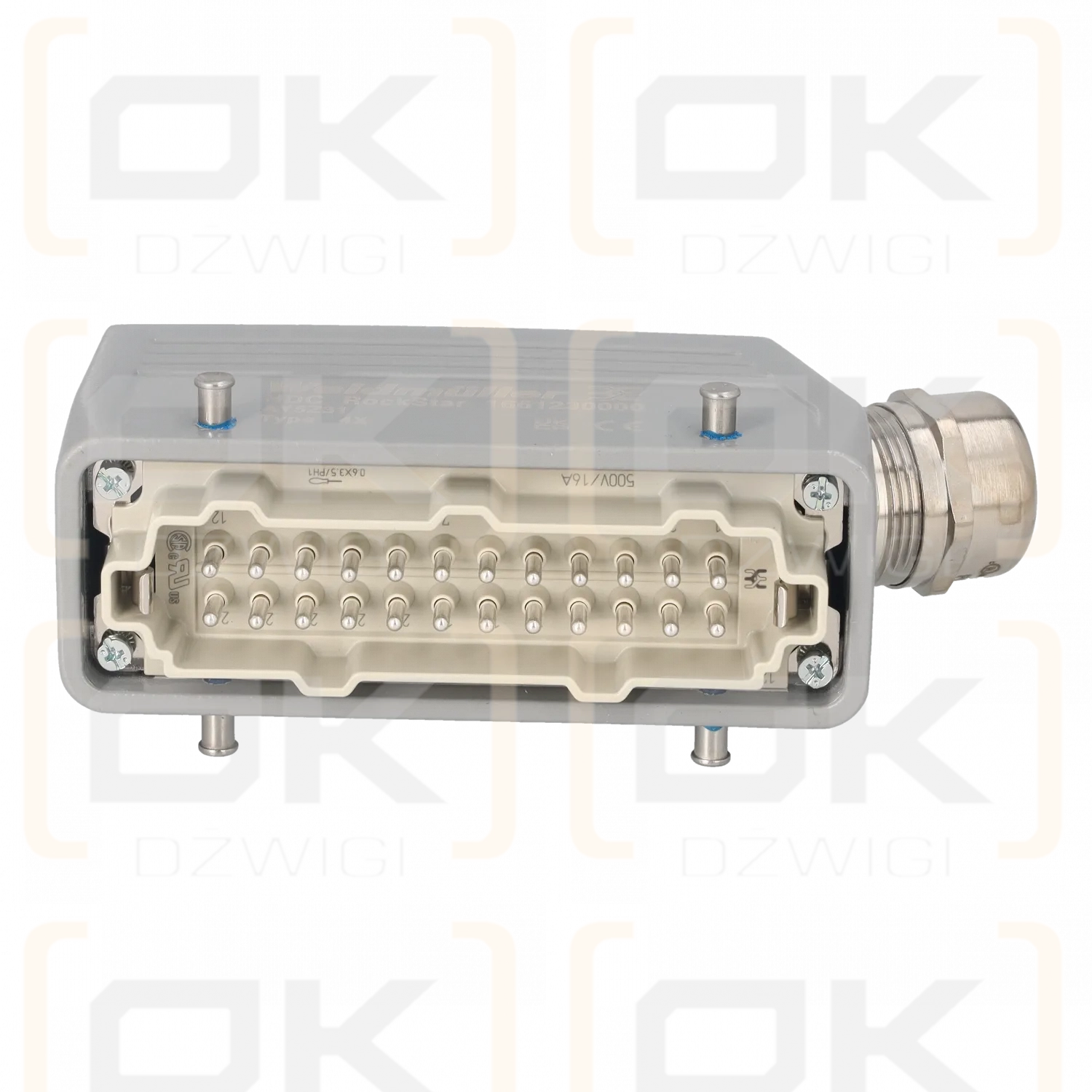 WEIDMÜLLER HDC Winkelstecker; Stecker + Buchse; HE; PIN: 24; 16A; 500V; 24+PE; HDC-KIT-HE 24.130