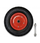 Koło do taczki kompletne 4.00-8 felga 1.2 mm wzmocnione 4PR plus oś grubości 12 mm