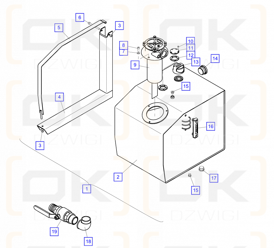 Zbiornik oleju Palfinger 140L