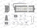 Lampa robocza prostokątna 72W 24 LED GLANZ