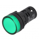 Green LED indicator light; 22mm; 24V; convex