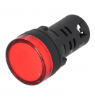 Red LED indicator light; 22mm; 24V; convex