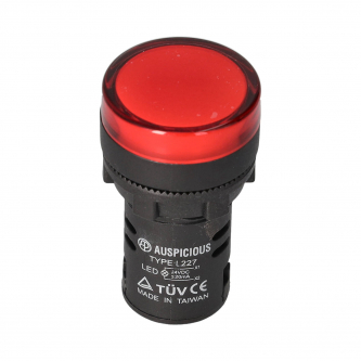 Rote LED-Kontrollleuchte; 22mm; 24V; konvex