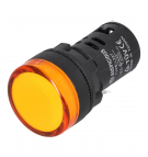 Yellow LED indicator light; 22mm; 24V; convex