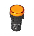 Gelbe LED-Kontrollleuchte; 22mm; 24V; konvex