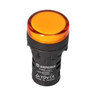 Gelbe LED-Kontrollleuchte; 22mm; 24V; konvex