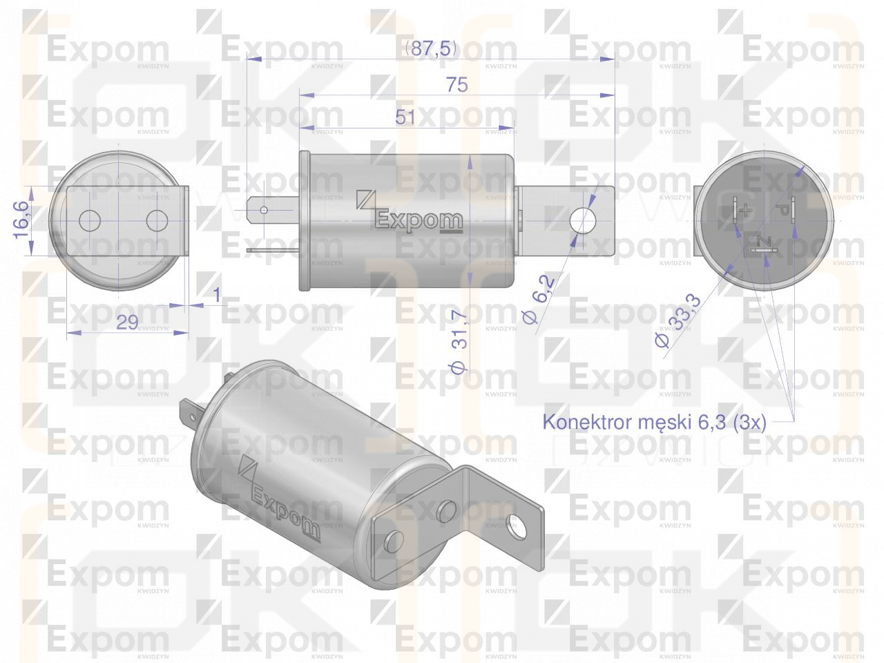 Przerywacz kierunkowskazów Elektroniczny 50457681.50024812 C-330/360 ME-6 EXPOM KWIDZYN eu