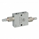 Válvula lineal, paso transversal G1/2"BSP 10-180 bar; rosca: V1, V2, C1, C2: lateral