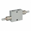 Válvula lineal, paso transversal G1/2"BSP 10-180 bar; rosca: V1, V2, C1, C2: lateral