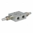 Válvula lineal, paso transversal G1/2"BSP 10-180 bar; rosca: V1, V2, C1, C2: lateral