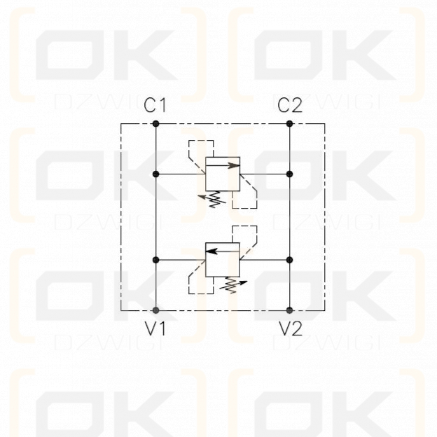 Cross relief valve G1/2"BSPP 10-180 bar