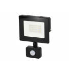 Naświetlacz. Lampa LED SMD 230V 20W 6500K 1660LM IP65 CZARNY Z CZUJNIKIEM RUCHU