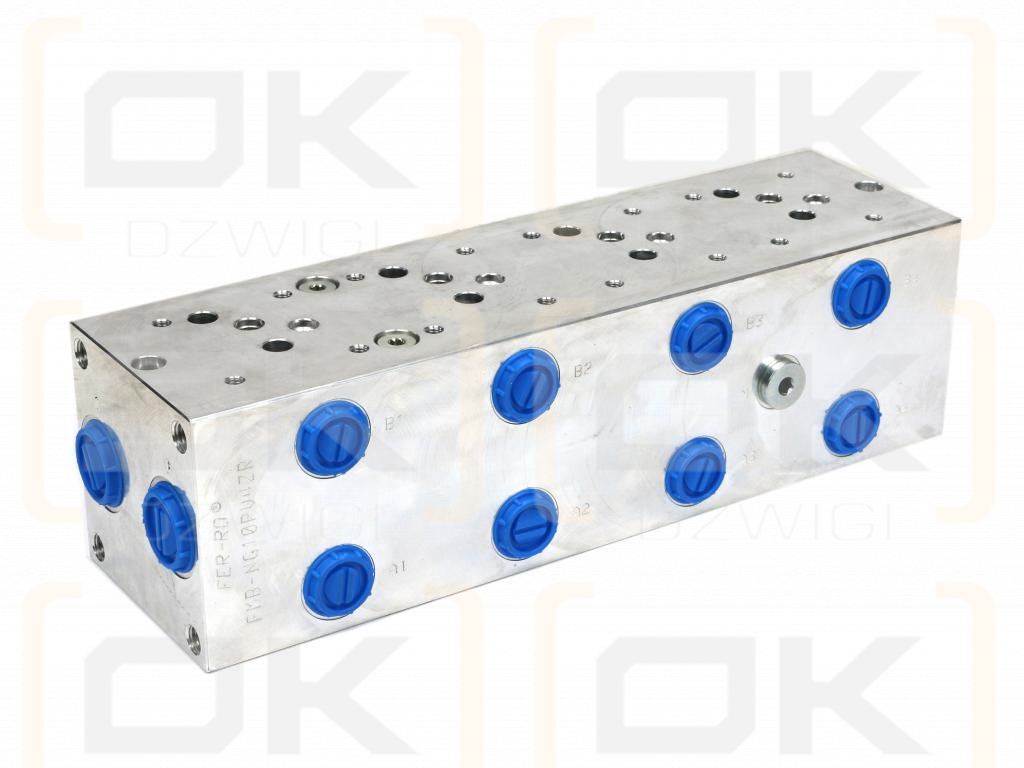 Płyta NG10 cetop 5- 4 sekcyjna (z zaworem przelewowym 50-380 bar) do elektrozaworów DL5