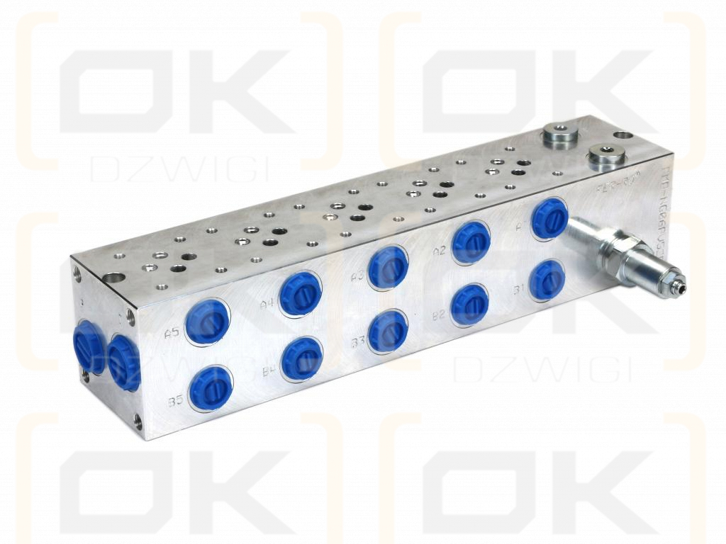 Płyta NG6 cetop3 5-sekcyjna (z zaworem przelewowym 50-380 bar) do elektrozaworów DL3 i DS3