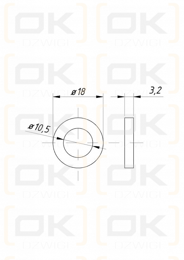 Uszczelka końcówki przelotowej O-036 fi 17mm/10mm Opryskiwacz ( sprzedawane po 100 )