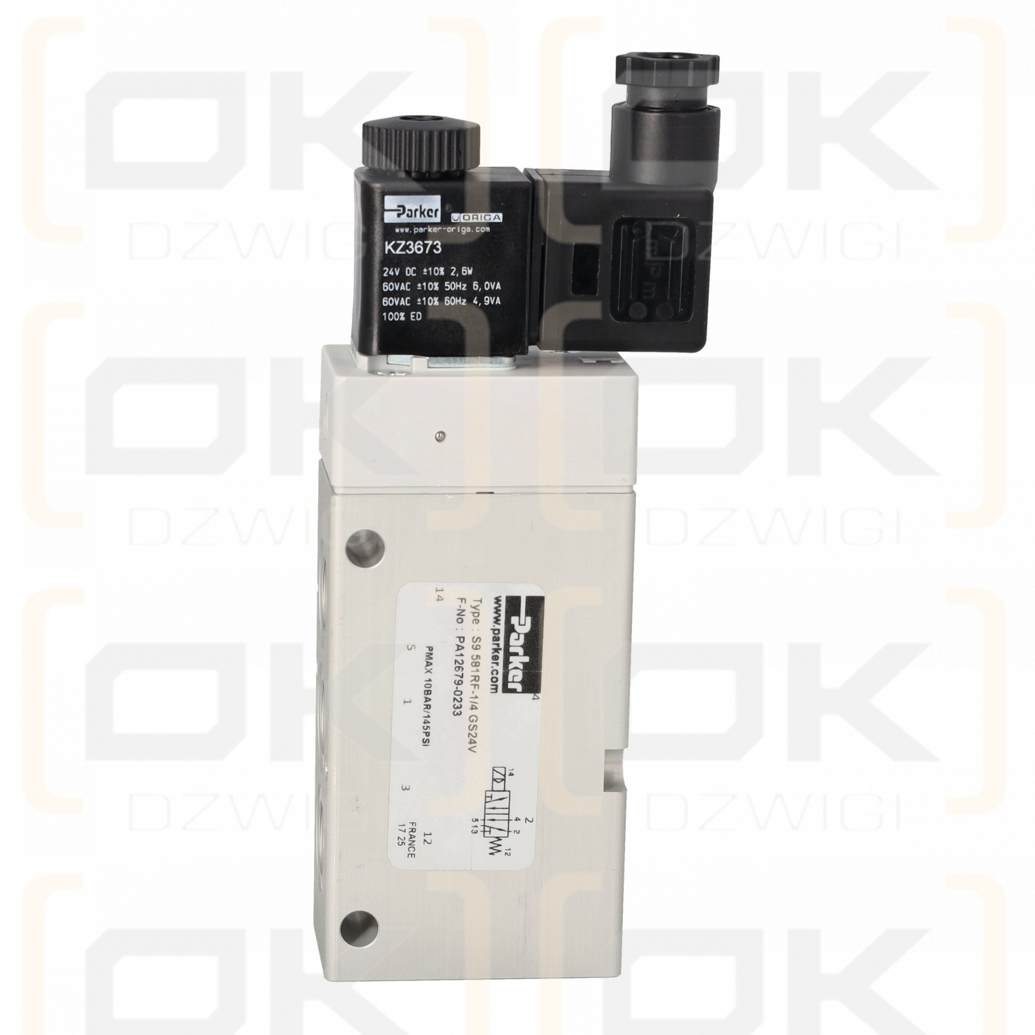 Parker 5/2-WV/S9 581RF-1/4 GS24V Pneumatisches Magnetventil S9 581RF-1/4 GS24V