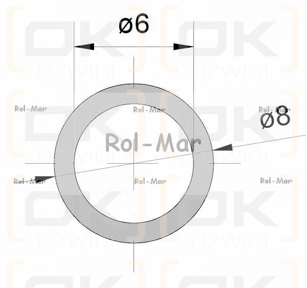Wąż (przewód) tekalan ciśnienie robocze 12MP fi zew.8mm / fi wew.6mm  6*8 ( sprzedawane po 50 ) Polyurethane