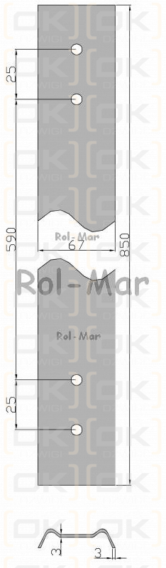 Listwa przykręcana 78cm Rozrzutnik Rosyjski 2208s50089