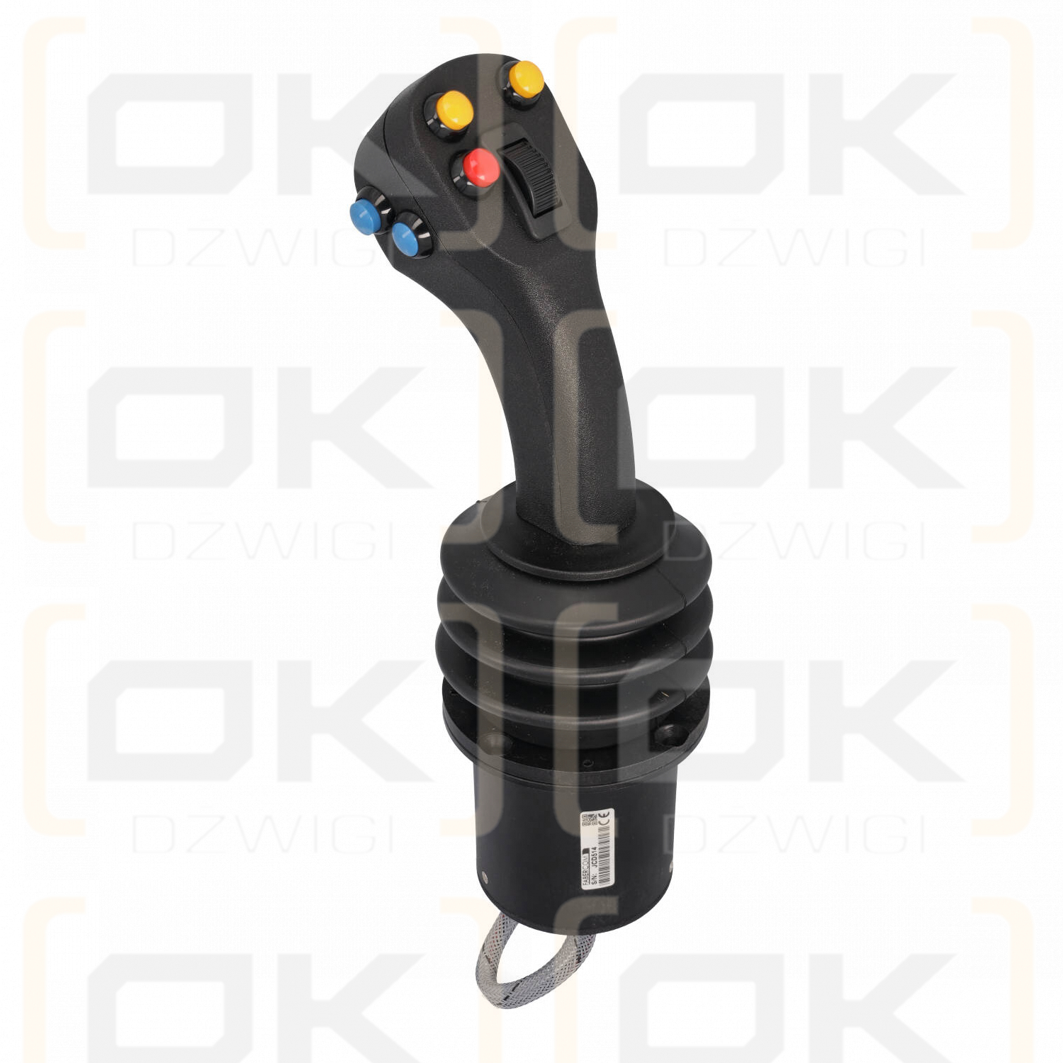 JC Joystick 3 axis version 002, with 7 buttons, safety trigger (button) and thumbwheel, with handle, type H