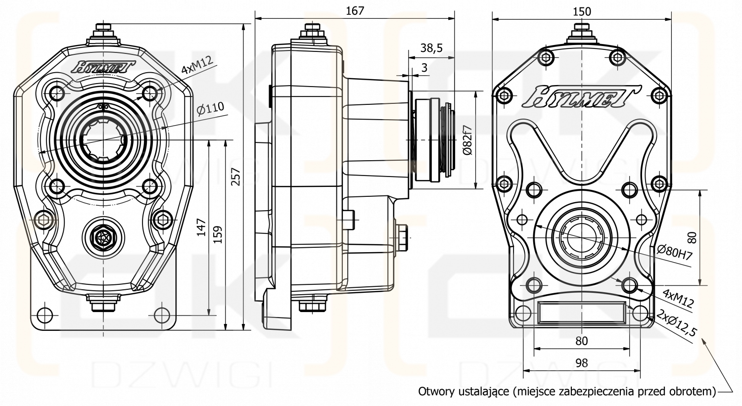 Multiplikator Hylmet 1:2 pompa tłoczkowa ISO