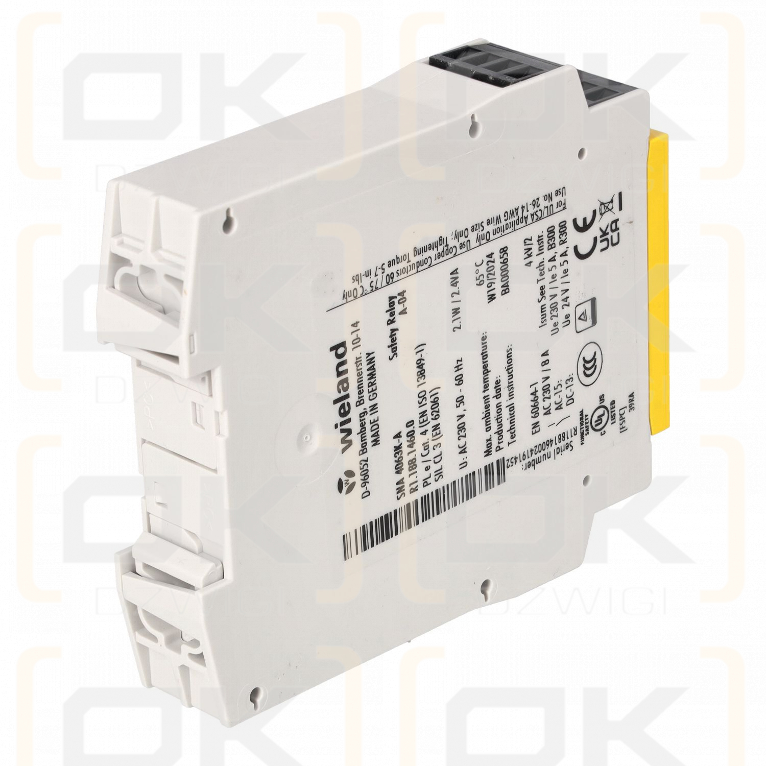 Safety relay, safety cat.: 4, SNA 4063K, safety contacts: 3, Uz: 230 V AC, Wieland