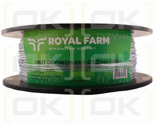 Drut (szpula) do pastucha 500m ocynkowany fi 1.2 mm ROYAL FARM RM-105010018