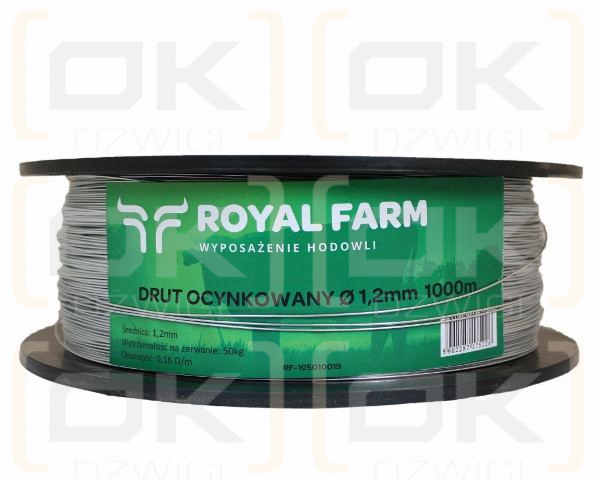 Drut (szpula) do pastucha 1000m ocynkowany fi 1.2 mm ROYAL FARM RM-105010019