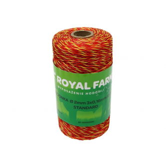 Тесьма для электрофехтования 2мм, 3x0,16мм SS желто-оранжевый 200м, Royal Farm