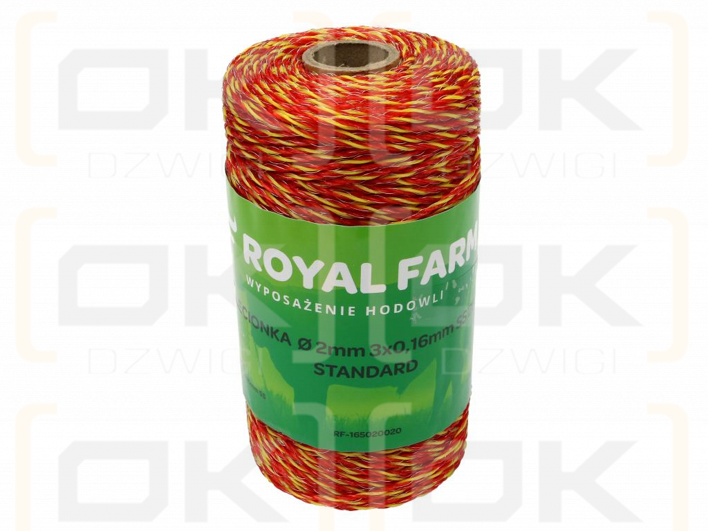 Тесьма для электрофехтования 2мм, 3x0,16мм SS желто-оранжевый 200м, Royal Farm