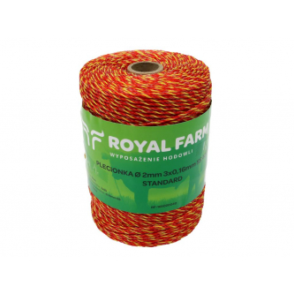 Тесьма для электрофехтования 2мм, 3x0,16мм SS желто-оранжевый 400м, Royal Farm