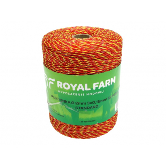 Тесьма для электрофехтования 2мм, 3x0,16мм SS желто-оранжевый 500м, Royal Farm
