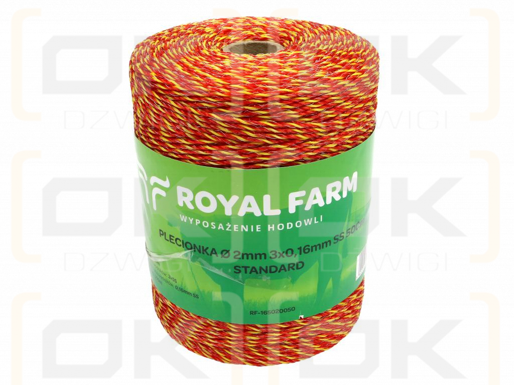 Тесьма для электрофехтования 2мм, 3x0,16мм SS желто-оранжевый 500м, Royal Farm