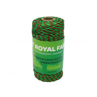 Оплетка для электрофехтования 2,5 мм, 3x0,20 мм SS зелено-оранжевый 100 м, Royal Farm