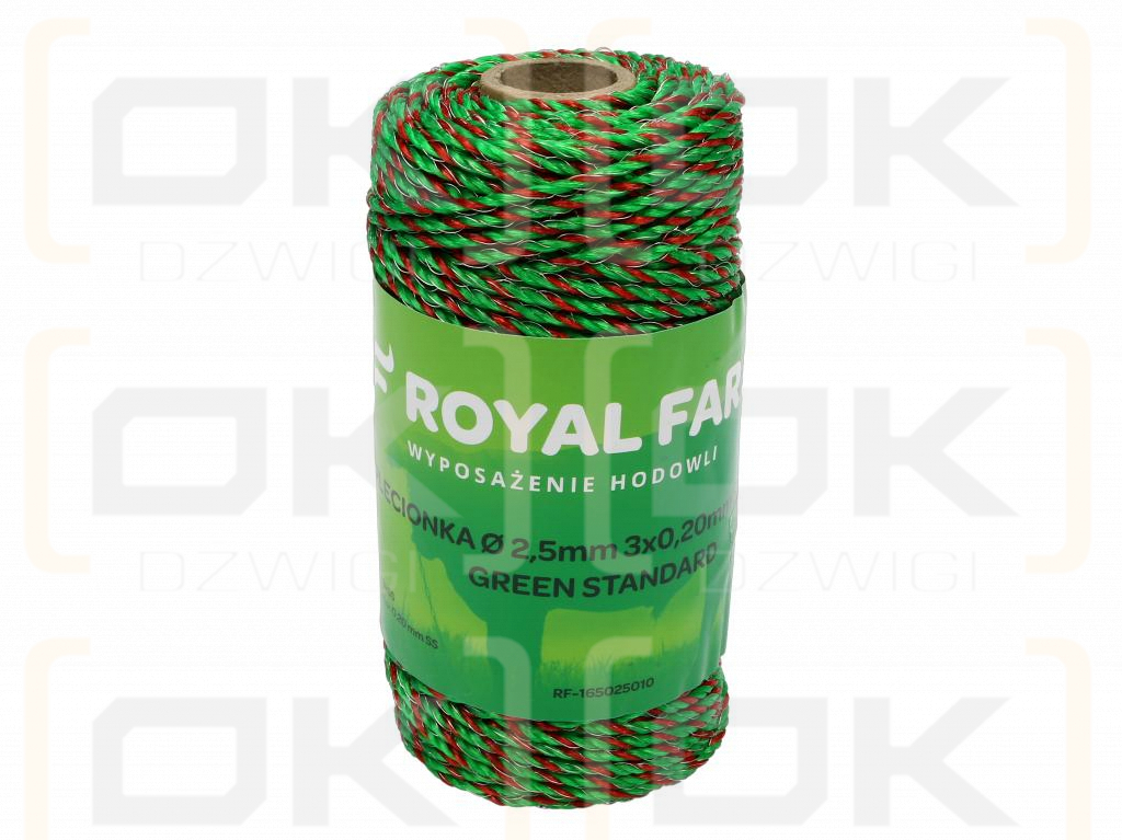 Оплетка для электрофехтования 2,5 мм, 3x0,20 мм SS зелено-оранжевый 100 м, Royal Farm