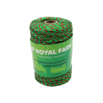 Оплетка для электрофехтования 2,5 мм, 3x0,20 мм SS зелено-оранжевый 200 м, Royal Farm