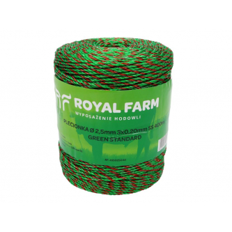 Оплетка для электрофехтования 2,5 мм, 3x0,20 мм SS зелено-оранжевый 400 м, Royal Farm