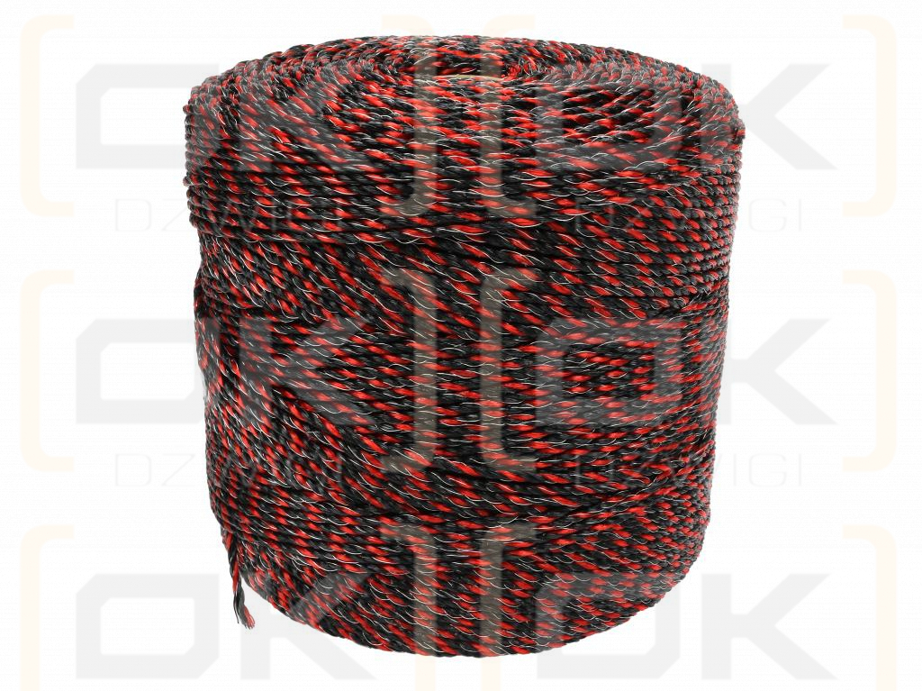 Тесьма для электрофехтования 3 мм, 3x0,20 мм SS черно-оранжевая 400 м, Royal Farm