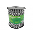 Тесьма для электрофехтования 5 мм, SS 3x0,20 мм SS бело-черная 200 м, Royal Farm